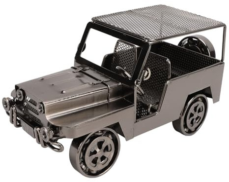 Buachois Modèle de Voiture Vintage Antique, Figurine de Voiture en métal moulé sous Pression modèle de Voiture de Bureau en métal Jouet Ornement de Voiture Vintage pour la (Argent)