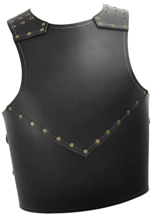 Baoblaze Mittelalterlicher Brustpanzer, verstellbar, Ritter-Brustpanzer, Kostüm für Cosplay, Halloween, Schwarz