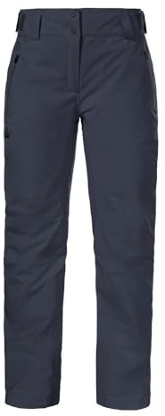 Schöffel Damen Pants Style Pine WMS, wasserdichte Skihose mit abnehmbaren Hosenträgern, Thermohose mit 2-Wege-Stretch und verstärktem Bein, Navy Blazer, 38