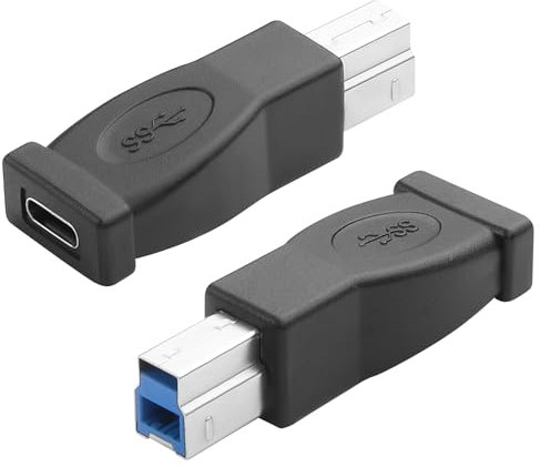 JSADZKJ Adattatore da USB C a B 3.0: 2 pezzi, 5Gbps, Compatibile con stampante, scanner, hard disk esterni, laptop
