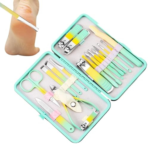 Kit De Cuidado De Las Uñas, Kit De Herramientas Para El Cuidado De Las Uñas | Kit De Manicura Versátil De Acero Inoxidable - Conjunto De Tijeras De Uñas De Color Gradiente 18X, Herramientas De Aseo De