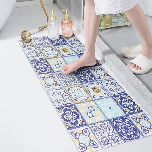 Fecialy Tappetino da doccia Antiscivolo PVC Loofah Bagno Doccia, 40 x 100CM Tappetini da bagno morbido comfort con fori di drenaggio Massaggio vasca da bagno Tappetino da bagno ad asciugatura rapida