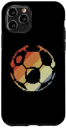 Retro Soccer Ball Pixel Graphic Football Pitch Coque pour iPhone 11 Pro