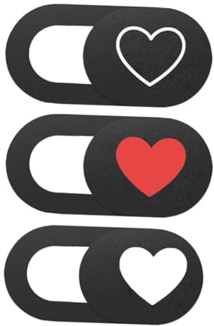Holibanna Cubierta para Cámara Web Portátil Adhesivo Fuerte Diseño de Corazón 3piezas Protección de Privacidad Práctica para Laptop y Ordenador de Escritorio
