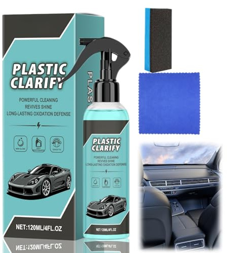 120ml Pl/astic Cla/rify For Cars,Plastic Clarify for Cars Spray,Plastic Polish Scratch Remover,Plastic Part Refurbish Agent for Car Interior,Plastic Restorer Detailer for Car Interiors & Exteriors