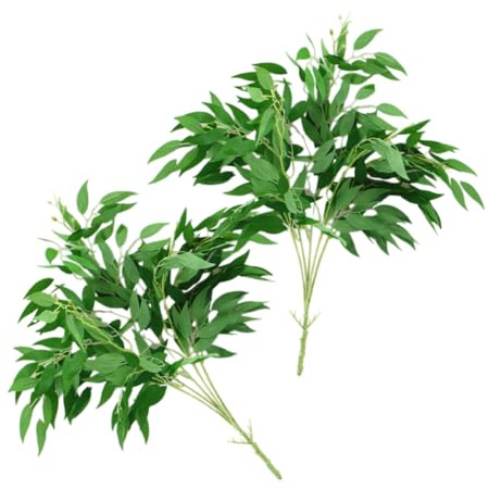 ABOOFAN 2 Pièces Lot de Branches de Artificielles Vertes Réalistes Tiges Plastique pour Décorations de Mariage Vignes Feuillues Polyvalentes pour Maison et Événements