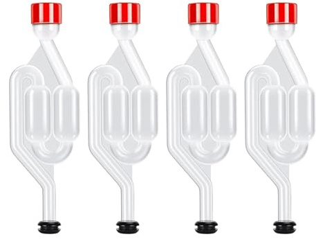 4Pcs Fermentation Airlocks and Bung Set,Wine Making Equipment,Airlock,Air Lock for Brewing with Fermentation Stopper,for Brewing Beer,Wine,Making Sauerkraut and Fermenting Kimchi