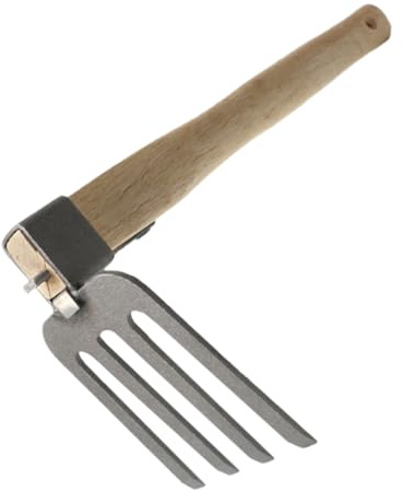 Gadpiparty Râteau à Main en Acier Manche en Bois pour Jardinage Domestique et Extérieur, Outil de Jardinage, Petit Râteau Cultivateur Pratique pour Désherber, Ameublir et Creuser Le Sol