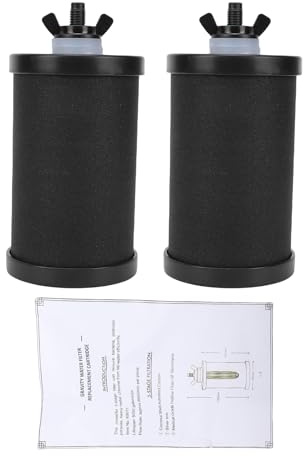 Fockety Lot de 2 Filtres à Eau de Rechange, Purificateur D'eau au Charbon Actif en Coquille de Noix de Coco élimine 99,99% des Contaminants avec un Design Bien ajusté pour la Maison,