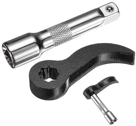 sourcing map Pry Bar Wrench Adapter, 3/8 D Star-Shaped Carbon Steel Half Shaft Removal Tool Crowbar Wrench Adaptor Head Ratchet Tool with Rod for Tight Spaces Axle Automotive Car Repair