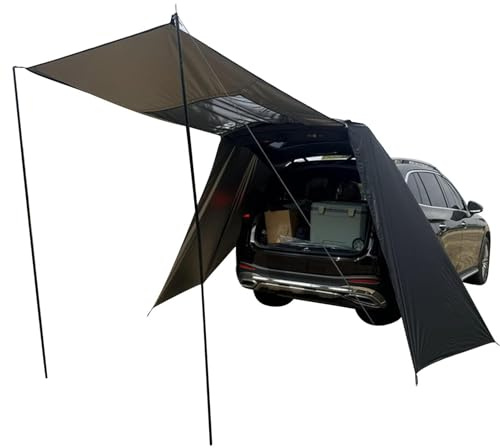 Universal SUV Tent For Car Camping, Waterproof Tailgate Awning Shelter With mosquitoes nets, Easy Setup Drive-away Awning Canopy For Hatchback & Minivan, Outdoor Travel Gear