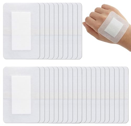 DASHUI 30 Stück Wundpflaster Steril, Pflaster Groß, Steriler Wundverband 15x10cm, Sterile Pflaster Einzeln Verpackt, Geringe Haftfähigkeit