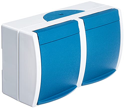 Busch-Jaeger 20/2 EBW-53 SCHUKO® Steckdose mit erh. Berührungsschutz horizontal Grau ocean® IP 44 2CKA002084A0720