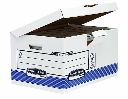 Fellowes BANKERS BOX SYSTEM ArchivKlappdeckelbox Maxi, blau