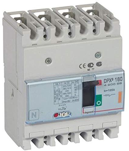Legrand 420056 Disjoncteur Magnétothermique DPX³160, Pouvoir de Coupure 25kA 400V~, 4P, 125A