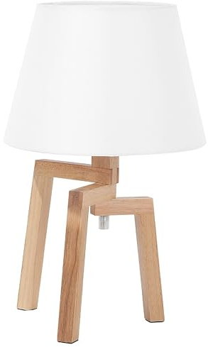 Beliani Originelle Tischleuchte Lampenfuß aus Holz weiß Nalon