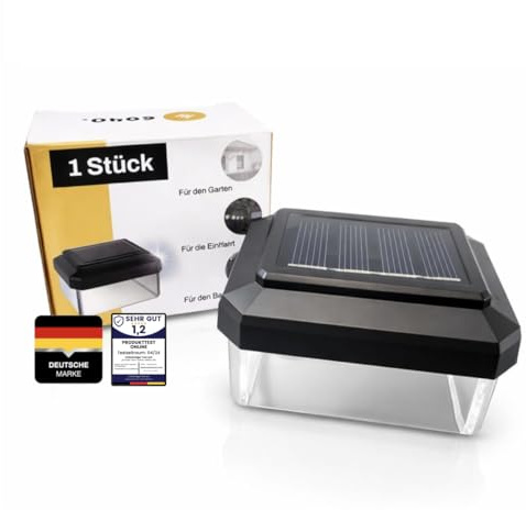 Generisch 6040 Solar Zaunleuchte LED - Stabmattenzaun (1, 60x40mm) - Solarleuchte für Stabzäune – LED Licht für Doppelstabmattenzaun | wetterfest | Einfache Montage | Diebstahlschutz