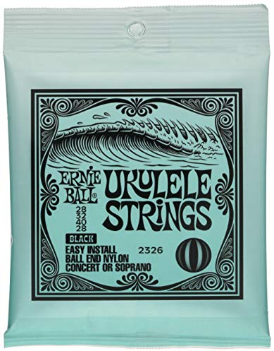 Ernie Ball Concert/Soprano Ball End Nylon-Ukulele-Saiten, Schwarz