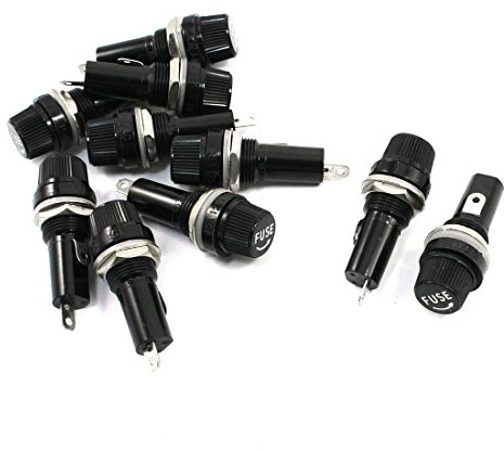 Movilideas 10 x Sicherungshalter für Glas-Sicherungen, 5 x 20 mm, Weiß