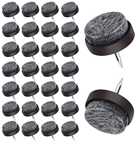 Winfred Filzgleiter Schrauben, 50 Stück Filzgleiter mit Nagel 22mm, Stuhlbeinschoner Möbelgleiter Parkett Filzstopper für Holzmöbel Stuhl Hocker Tischbein