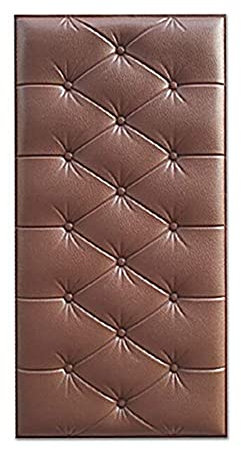 WSWJDW 3D Wasserdichte Tapete Kunstleder Schaum Selbstklebende Tapete für Wohnzimmer Schlafzimmer Kinderzimmer DIY Wandaufkleber Hintergrund,Kaffee,2PCS