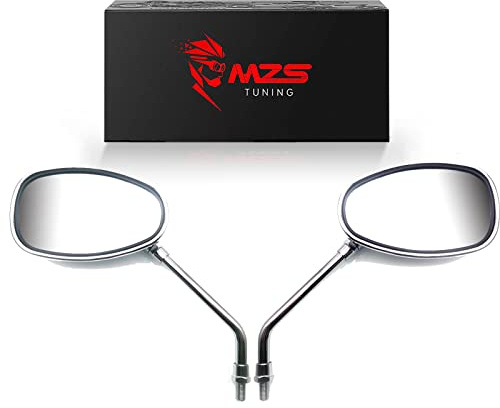 MZS Cruiser Motorcycle Mirrors Chrome, Touring Rear View Side Mirror Adjustable Compatible with Vulcan 500 650 700 750 800 88 900 1500 1600 1700 2000 S/Boulevard Intruder Marauder Savage