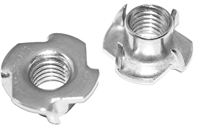 Tuercas de impacto M8 de acero inoxidable, 6 unidades con 4 puntas de impacto de acero inoxidable V2A A2 para madera, tuercas de presión