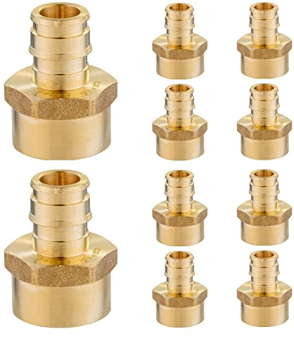 GUOFIS 10 Pack PEX-A Fittings, 1/2x 1/2 Expansion Female NPT Adapter, ASTM F1960 Female Threaded Adapter for PEX-A Tubing(PEX1960026)