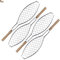 BricoLoco.com Parrilla Pescado Barbacoa Grill Acero Inoxidable. Besuguera Barbacoa. ¡¡¡ Pack 4 uds. !!! Parrillas para carbón, leña, brasa y Chimenea. 55x12 cms. Mango Madera Calidad. (4)