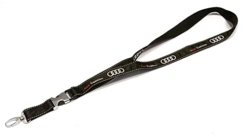 Audi A8-8271 Schlüsselband Schlüsselring Schlüsselanhänger, schwarz, Ringe Logo, Tradition Schriftzug