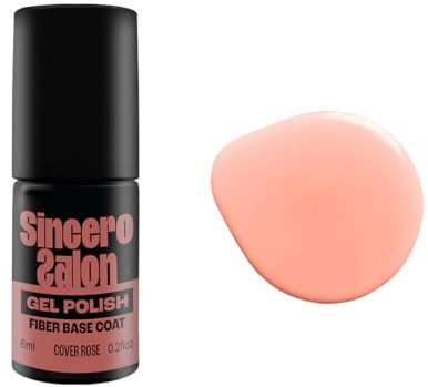 SINCERO SALON Fiber Base Gel mit Fiberglas Cover Rose – Aufbauender Base Coat für Gelnägel – Nagelverstärkung & Schutz für dünne und beschädigte Nägel – Selbstnivellierend – UV LED Gel Nagellack – 6ml