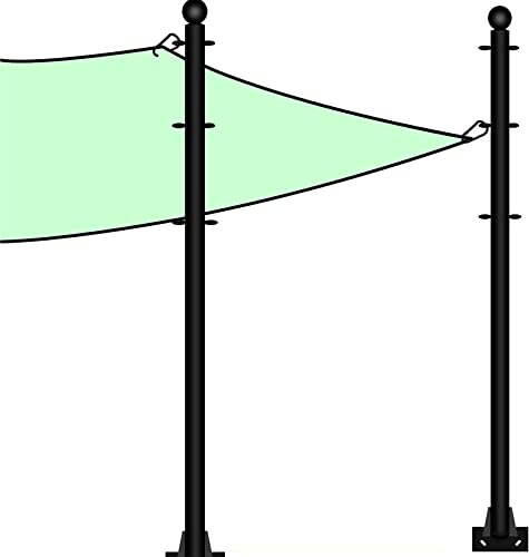 Bastoni per tenda da sole, 30,2 m per esterni, kit di supporto per tenda da sole, in acciaio resistente, per esterni, patio, cortile, giardino
