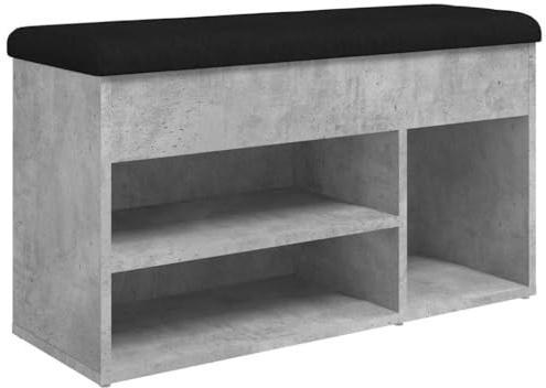 vidaXL Panca per Scarpe Grigio Cemento 82x32x45,5cm Legno Multistrato