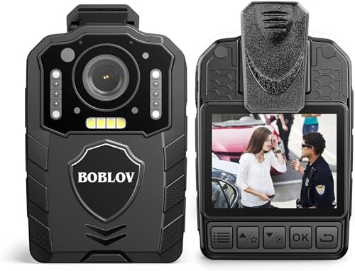 BOBLOV KJ25 1080p Camcorder, 3000mAh Support 13Hrs Recording, Body Camera provided Night Vision, Hiking, Walk, Law Enforcement, and Pet Walking(Card not Included)