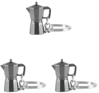 3 Set Coffee Tamper Keyring Key Chain Ring Coffee Accessories Moka Pot, 2x2x2 cm