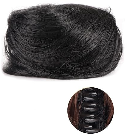 Unordentlicher Dutt, 1/2 Stück, Zubehör für Hochsteckfrisuren, Haarteile für Frauen und Mädchen, Mini-Klauen-Synthetik, lockiges, gewelltes Haar, Dutt-Erweiterungen, Perücke, Clip in unordentlichen