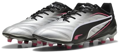 Puma King PRO Fg/AG, Scarpe da Calcio Unisex - Adulto, Puma Silver Puma Black Sun Struck Puma White, 45 EU