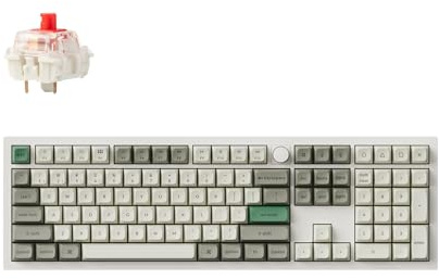 Keychron Q6 Max QMK/Via Bluetooth Wireless /2.4 GHz/USB-C Clavier Mécanique Filaire, Boutons Programmables RGB LED Hot-Swappable Gateron Red Switch pour Mac Windows Linux - Blanc