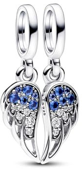 BEEUVIP Alas de ángel brillantes colgantes Abalorios Colgante de Cuentas Plata de Ley 925 Compatible con Europeo Pulsera Collar,Charms de Para Mujer
