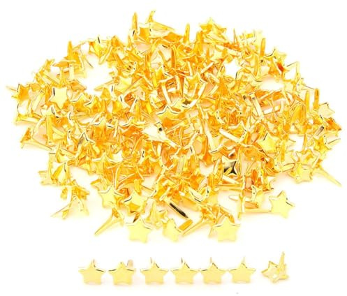 Rockreyoa Musterklammern 50 Stück Spreizklammern Rundkopf DIY Bastelzubehör | Rundkopfklammern Briefklammern Scrapbooking Bastelklammern für Kunst Basteln Handwerk DIY-Projekte PapierBronze