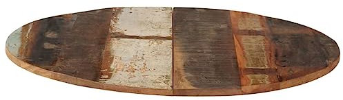 HETFTJN Schreibtischplatte Holzplatte Konsolentisch Esstisch - Tischplatte Rund 70 cm 15-16 mm Altholz Massiv für Klassenzimmer Sitzungszimmer Schlafzimmer Studie