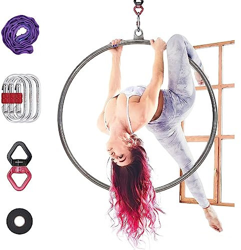 Lyra Aerial Hoop Set – 80/85/90/95/100 cm, Edelstahl, Yoga-Reifen für Aerial Fitness & Zirkus, maximale Belastung 150 kg, Tanzstudioausrüstung