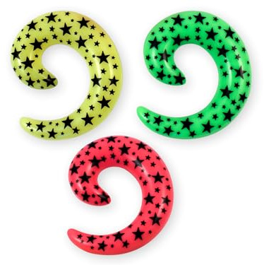 Fly Style 1 Paar Acryl Dehnungsspirale Expander Dehnspirale Dehnschnecke Dehnungssichel Piercing, Grösse:8 mm (Paar), Farbwahl:pink