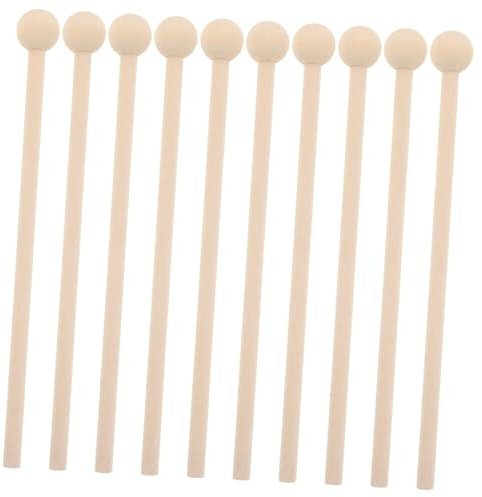 Toyvian 10stücke Holztrommelstöcke Holz Gong Hammer Für Glockenspiel Xylophon Chime Glocke Instrumentenschlägel Klangschalenschlägel Performance-trommelstöcke