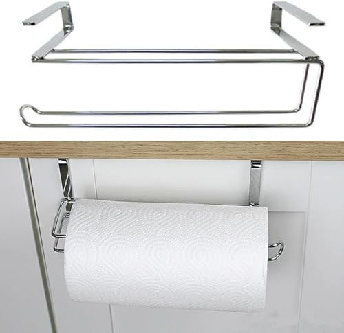 Fenayuu Küchenrollenhalter Ohne Bohren | Papierrollenstange Unter Küchenschrank | Papiertuchhalter Unter Schrank | Papierrollenhalter Für Küche Über Dem Türschrank