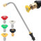 Lance D'extension Nettoyeur Haute Pression Pour Karcher K2-K7, 5 Buses De Pulvérisation En Acier Inoxydable, Angle Coudé 90° Idéal Pour Nettoyer Gouttières, Toiture Et Véhicules.
