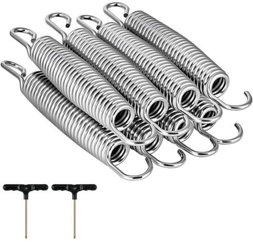AOOSA 8 Stück Trampolin Federn,Trampolinteile Federn Mit 2 T-Haken | Rostbeständige Ersatz Federn Für 6ft/8ft/10ft/12ft/14ft Trampoline
