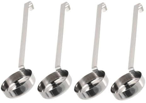 Milisten 4pcs Ladle for Pizza Sauce Stainless Steel Ladle Scoop Noodle Spoon Portion Scoop Serving Spoon Home and Restaurant Kitchens
