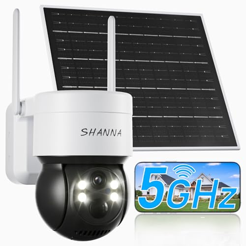 [5GHz & 2,4GHz] Überwachungskamera Aussen Solar, 7800mAh Akku und 6W Solarpanel, 2K PTZ 360° Solar Kamera WLAN Outdoor mit Spotlight, 20m Farb-Nachtvision, AI-Bewegungserkennung, IP66, 2-Wege-Audio