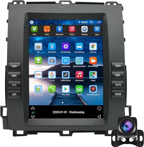 Estéreo Para Coche CarPlay De 9,7 Pulgadas Con Doble DIN Para Le-xus GX470 To-yota Land Cruiser Prado 120 2002-2009 Con Android Auto Radio GPS Bluetooth Mirror Link SWC Bluetooth (Color:8-Core 8+128G)